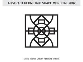 vetor livre de linha abstrata de forma geométrica monoline ornamento