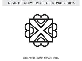 abstrata geométrica monoline lineart forma de vetor de linha livre