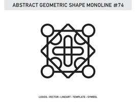 abstrata geométrica monoline lineart forma de vetor de linha livre