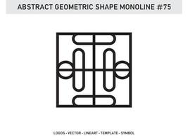 abstrata geométrica monoline lineart forma de vetor de linha livre