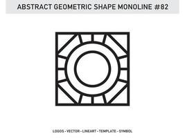 vetor livre de linha abstrata de forma geométrica monoline ornamento