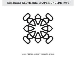 forma de linha geométrica lineart design de vetor abstrato monoline grátis