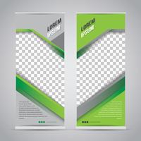 Modelo de Banner Roll Up preto verde Mock Up vetor