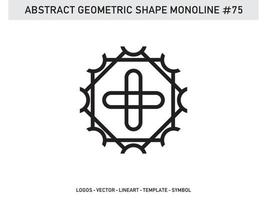 abstrata geométrica monoline lineart forma de vetor de linha livre