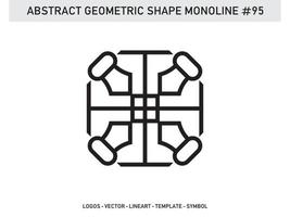 forma de linha geométrica lineart design de vetor abstrato monoline grátis