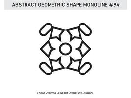 forma de linha geométrica lineart design de vetor abstrato monoline grátis