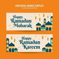 área de espaço e plano de fundo do banner horizontal da web do ramadan kareem vetor