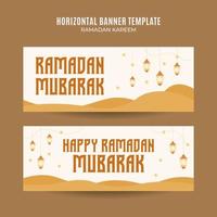 área de espaço e plano de fundo do banner horizontal da web do ramadan kareem vetor