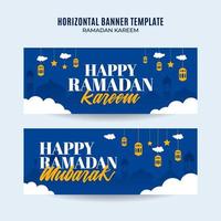 área de espaço e plano de fundo do banner horizontal da web do ramadan kareem vetor