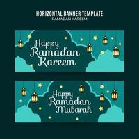 área de espaço e plano de fundo do banner horizontal da web do ramadan kareem vetor