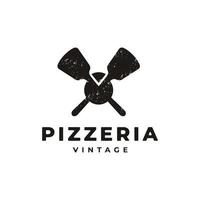 emblema clássico vintage espátula espátula pizza pizzaria design de logotipo inspiração vetor