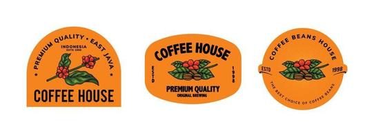 design de modelo de conjunto de logotipo de café vetor