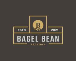 letra de distintivo de rótulo vintage retrô rústico b para inspiração de design de logotipo de bagels vetor