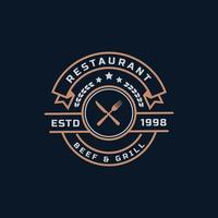 emblema retrô vintage para símbolo de design de emblema de logotipo de restaurante e café vetor