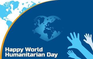 ilustração de design plano do dia mundial humanitário com modelo de globo, design adequado para cartazes, planos de fundo, cartões de felicitações, tema do dia mundial humanitário vetor
