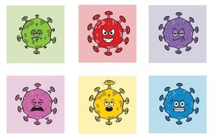 coleção de personagens de desenhos animados nft de avatar de vírus vetor