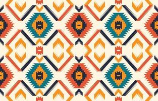 lindo padrão étnico ikat. sem costura padrão em bordados tribais, folclóricos e estilo mexicano. impressão de ornamento de arte geométrica asteca. design para tapete, papel de parede, roupas, embrulho, tecido, capa. vetor