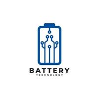 modelo de design de ilustração vetorial de ícone de logotipo de tecnologia de bateria de energia vetor