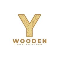 letra y com logotipo de textura de madeira. utilizável para logotipos de negócios, arquitetura, imobiliário, construção e construção vetor
