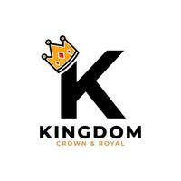 letra inicial k com modelo de design de logotipo de identidade de marca de logotipo de coroa