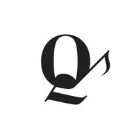 letra q com elemento de design de logotipo de nota chave de música. utilizável para logotipos de negócios, musicais, entretenimento, discos e orquestra vetor