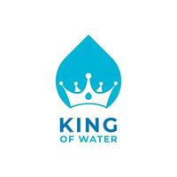 coroa do rei do oceano azul e ondas do mar de água para elemento de modelo de design de logotipo de navio de barco vetor