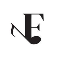 letra f com elemento de design de logotipo de nota chave de música. utilizável para logotipos de negócios, musicais, entretenimento, discos e orquestra vetor