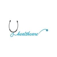 logotipo de saúde de vetor de saúde médica com símbolo de ícone de cruz e estetoscópio.