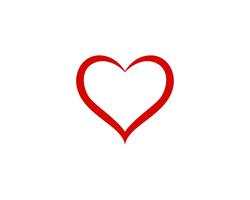Amo o logotipo do coração e o vetor de símbolo