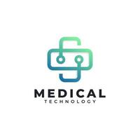 elemento de modelo de design de logotipo de tecnologia médica. vetor