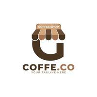 hora do café. ilustração em vetor de logotipo de café moderno letra inicial g