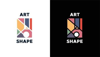 vetor de forma geométrica minimalista simples, logotipo de luxo perfeito para galerias e museus de arte