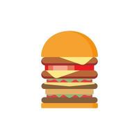 delicioso hambúrguer design plano ilustração vetorial ilustração design de hambúrguer. produtos de fast food em estilo simples em fundo branco. ilustração vetorial. vetor