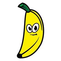 personagem de desenho animado de banana sorridente. ilustração vetorial isolada no fundo branco vetor