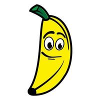 personagem de desenho animado de banana sorridente. ilustração vetorial isolada no fundo branco vetor