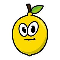 personagem de mascote de desenho animado de limão a sorrir. ilustração vetorial isolada no fundo branco vetor