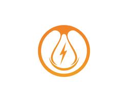 Logotipo de vetor de ícones de relâmpago de lâmpada
