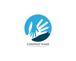 Vetor de logotipo de adoção de cuidados de mão