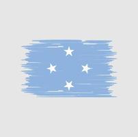escova de bandeira da micronésia. bandeira nacional vetor