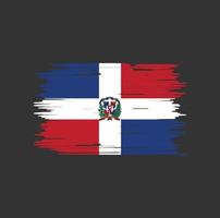 pincel de bandeira da república dominicana. bandeira nacional vetor