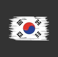 pincel de bandeira da coreia do sul. bandeira nacional vetor