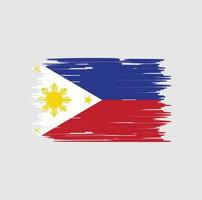 escova de bandeira das filipinas. bandeira nacional vetor