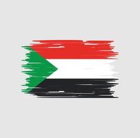 escova de bandeira do sudão. bandeira nacional vetor