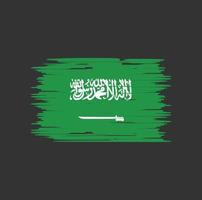 escova de bandeira da arábia saudita. bandeira nacional vetor