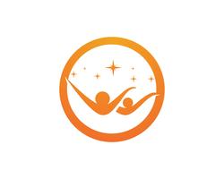 Logotipo e símbolos do grupo de pessoas da comunidade de estrelas vetor