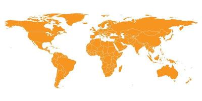 mapa-múndi em fundo branco. modelo de mapa do mundo com continentes, américa do norte e sul, europa e ásia, áfrica e austrália vetor