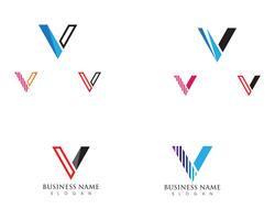 V logo e ícone de modelo de vetor de símbolo