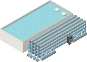 área industrial isométrica da planta de dessalinização vetor