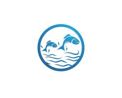 Modelo de logotipo de peixe. Símbolo de vetor criativo do clube de pesca ou on-line