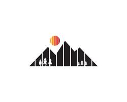 Ilustração em vetor logotipo montanha